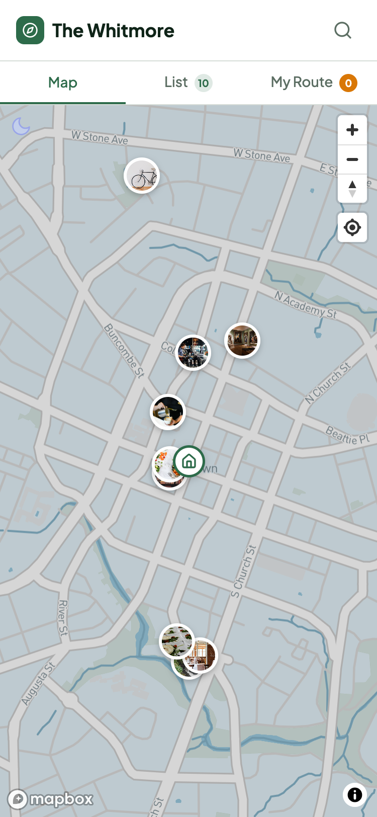 The Whitmore neighborhood guide map